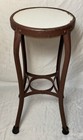 Old Vintage Metal Industrial Stool Laminate   Wood Top Plant Stand Toledo 