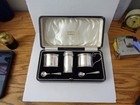 Antique Harrod s Of London Sterling Silver Cruet Set Cobalt Liners Boxed Set