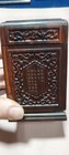 Antique Chinese Intricately Carved And Lettered Cherry Trinket Box