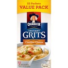 Quaker Instant Grits Cheddar Cheese Naturally Flavored  0 98 Oz 22 Count Box   
