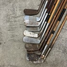 10 Vintage Antique Gold Clubs Wooden Shafts