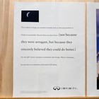 1992 Infinity Q45 White Sedan Lighthouse 2 Page Vintage Print Ad Advert Art