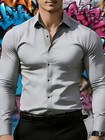 Men No Tag Lay Down White Tuxedo Dress Shirt Slim Fit Bow Cufflinks Studs