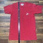 Nike Red T Shirt Vtg Single Stitch Embroidered Logo Rare Double Label Mens Large