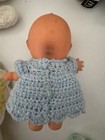 Vintage Handmade Doll With Crochet Dress