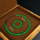 Perfect High Ice Green Jadeite Carved Natural Bracelet Necklace Earrings M2907