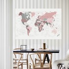 World Map Political Wall Map Educational Art Print Poster Home Office Decoration