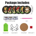 Ewjrnsf 6 Pcs Diamond Art Coaster Kits Fall Mushroom Design Painting Diy Craft G