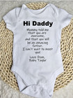 Personalised Baby Vest    hi Daddy    Message Pregnancy Announcement fathers Day