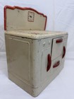 Vintage Wolverine Toy Kitchen Stove Pressed Steel Metal Red White Usa 11x12   
