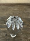 Vtg Clear Cut Glass Crystal Fluted Star Ball Decanter Bottle Stopper 4 5    Pretty