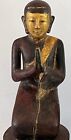 Burmese Ava Period Pair Of Lacquered Monks  17 19th Century