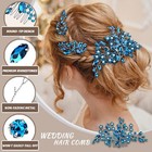 Blue Wedding Hair Accessories Bridal For Piece Brides Headpiece Bride Comb