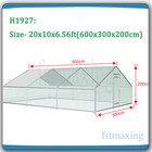 20 13 10 Ft Outdoor Large Metal Chicken Coop Walk-in Poultry Cage Hen Run House