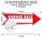 Garage Sale Arrows Yard Sign Double Sided With Stakes Large 16 Inch By 5 Inch   