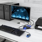 Vga Kvm Switch 2 Port Usb Share Monitor Keyboard Mouse With Hub   Cables