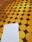 Awesome Rare Vintage Mid Century Retro 70s Yel Golden Brn Op Art Circles Fabric 