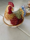 Rare Fitz And Floyd Garden Medley Rooster Set Discontinued