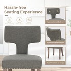 Set Of 6 Leather Dining Chairs Kitchen With Cushion And High Back Wood Legs