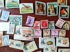50 Worldwide Postage Stamps Lot Ajman Bahrain Ascension Aitutaki Vintage Foreign