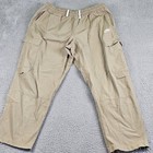 Nike Cargo Pants Mens 38x30 Beige Elastic Waist Drawstring Ripstop