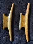 Vintage Pair 4 25    Brass Boat Mooring Cleat Chock Ship Dock Hook Tie-downs