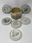 Comoy s Of London Faux Scrimshaw Coaster Set Clipper Ships Maritime Complete Set