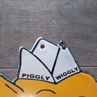 Vintage Piggly Wiggly Porcelain Enamel Sign 6  X 6  Inches