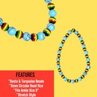 Rasta   Turquoise Beads 8mm Beaded Stretch Ankle Bracelet 9 