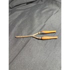 Antique Primitive Stove Heated Curling Iron Wood Handles Vintage Hair Tool 8in