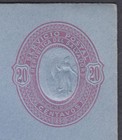 1890 El Salvador Servicio Postal 20c Reddish Purple Stationery Envelope  Unused