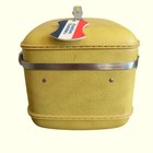 Vintage American Tourister Tiara Train Case Mustard Yellow Hard Shell Luggage