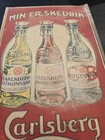 Antique Carlsberg Beer Danish Denmark Poster Sign Advertisement