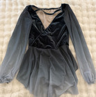 Girls Weissman Gray Ombre Velour Mesh Dance Lyrical  Skirted Leotard Lc