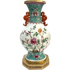 1920 s Chinese Famille Rose Porcelain Vase Table Lamp - Newly Rewired