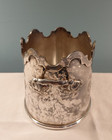 Ornate Old World Style French Wine Cooler With Crest Coat Of Arms Silver Plate
