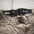 Raw Men s Gray Canvas Cargo Pants 33  Waist Regular Fit Tapered Pockets