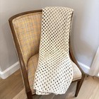 Ivory Off White Handmade Crochet Afghan Throw Blanket Very Soft 54  X 74  Cabin