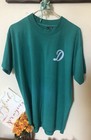 90s Fruit Of The Loom Adult L Teal Single Stitch T Shirt Bowling Pins Monogram D