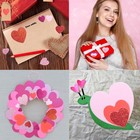 Valentine s Day Foam Heart Stickers 300 Pcs Glitter Red Pink Hearts For Crafts 3