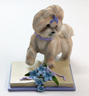 Hamilton Shih Tzu  support Will See Us Through  Pretty In Purple Dog Figurine 4 