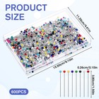 600 Pcs Dressmaking Pins  Sharp Sewing Pins Dressmaking With Coloured Heads     