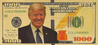 24k Gold Foil Donald Trump  1000 Dollar W  Sleeve Potus Republican Collectible