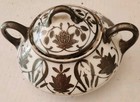 Antique Pickard China Silver Overlay Sugar Bowl J c Trianon Bavaria Art Nouveau
