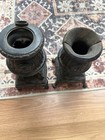 Lot Of 2 Mini Cast Iron Freestanding Heating Stoves  Black  1 Burner