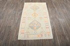 Grey Medallion Oushak Area Rug 3x5 Wool Hand-knotted Living Room Carpet