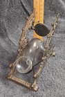 Antique 19th Century Tilting Cast Iron And Glass Edwardian Snail Ink Well Aged