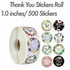 1000pcs 1  Thank You Stickers Roll Floral Designs Round Self-adhesive Labels Diy