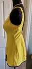 Vtg Sears Sea Stars Mod Pinup Yellow One Piece Scalloped Swimsuit Dress Size 16