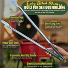 24 Inch Bbq Tongs - 1 Year Warranty  100  Stainless Steel Extra Large  Silver
